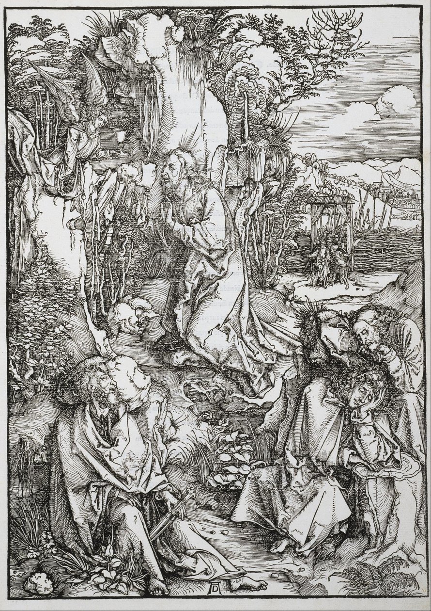 A Grande Paixão: Cristo no Monte das Oliveiras de Albrecht Dürer