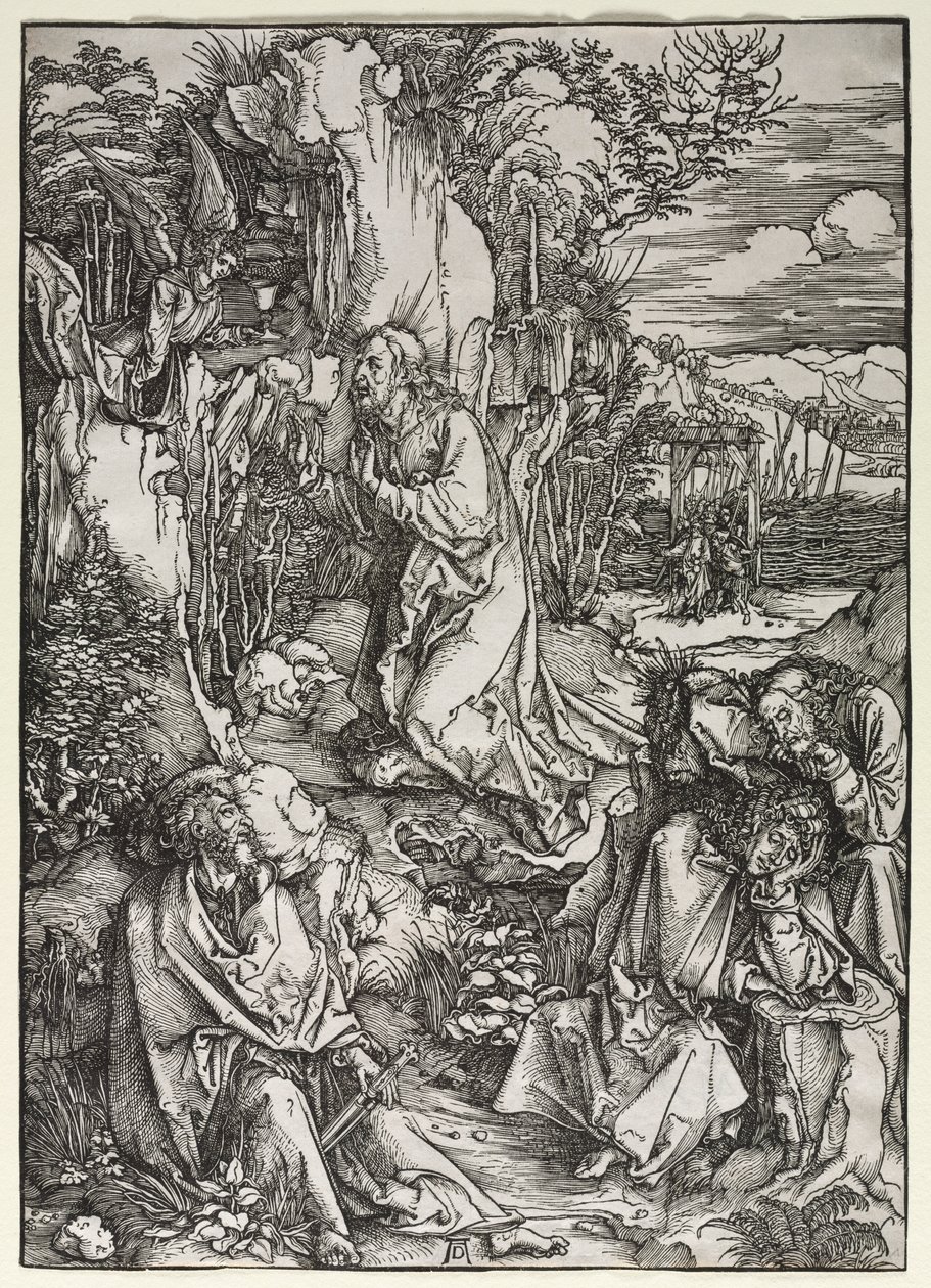 A Grande Paixão: Cristo no Monte das Oliveiras, c. 1497-1500. de Albrecht Dürer
