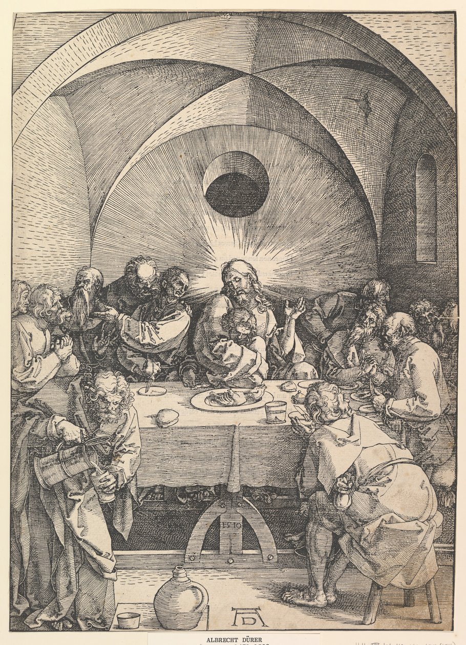 A Última Ceia, de A Grande Paixão, 1510. de Albrecht Dürer