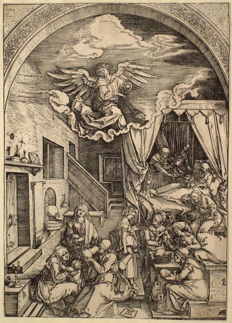 A vida da Virgem: O nascimento da Virgem de Albrecht Dürer