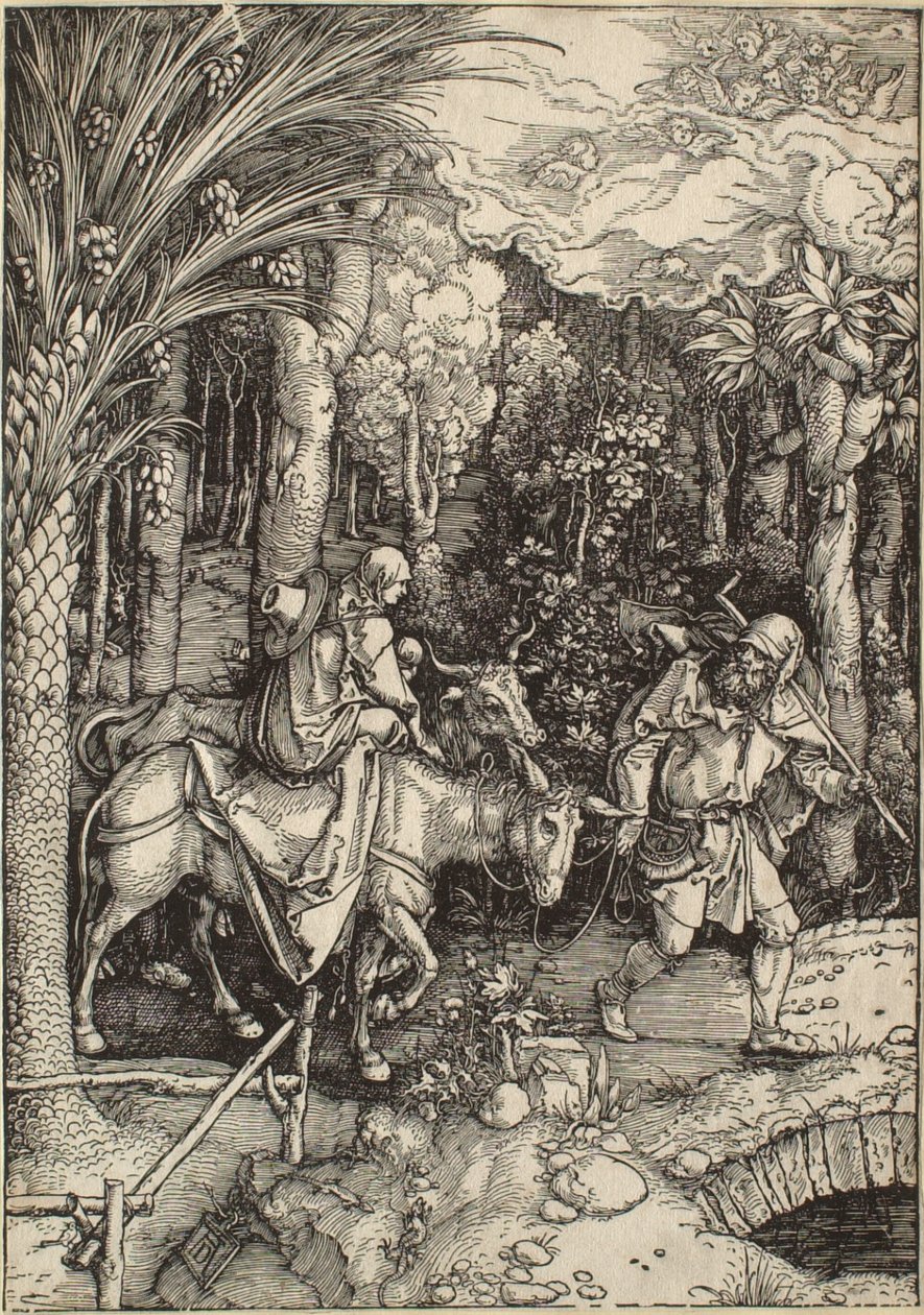 A vida da Virgem: A fuga para o Egipto de Albrecht Dürer