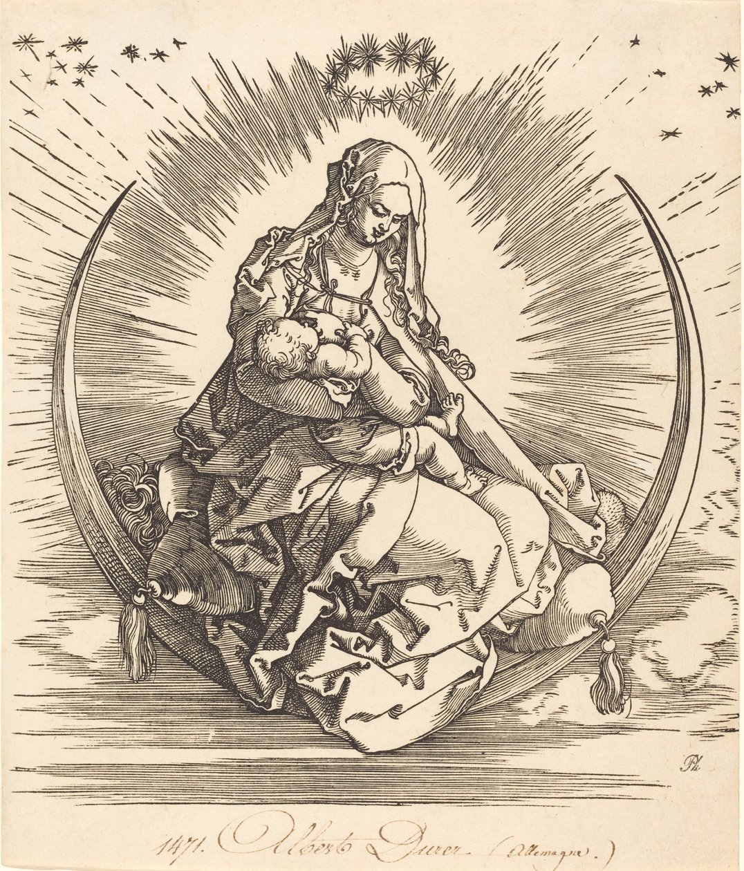 A Madona no Crescente, 15101511. de Albrecht Dürer