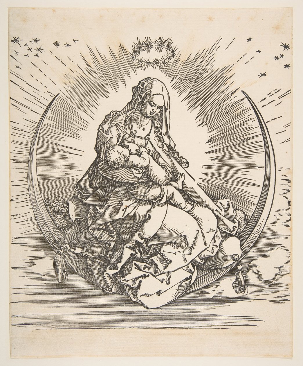 Madonna on the Crescent, frontispício para a vida da Virgem, ca. 1511 de Albrecht Dürer