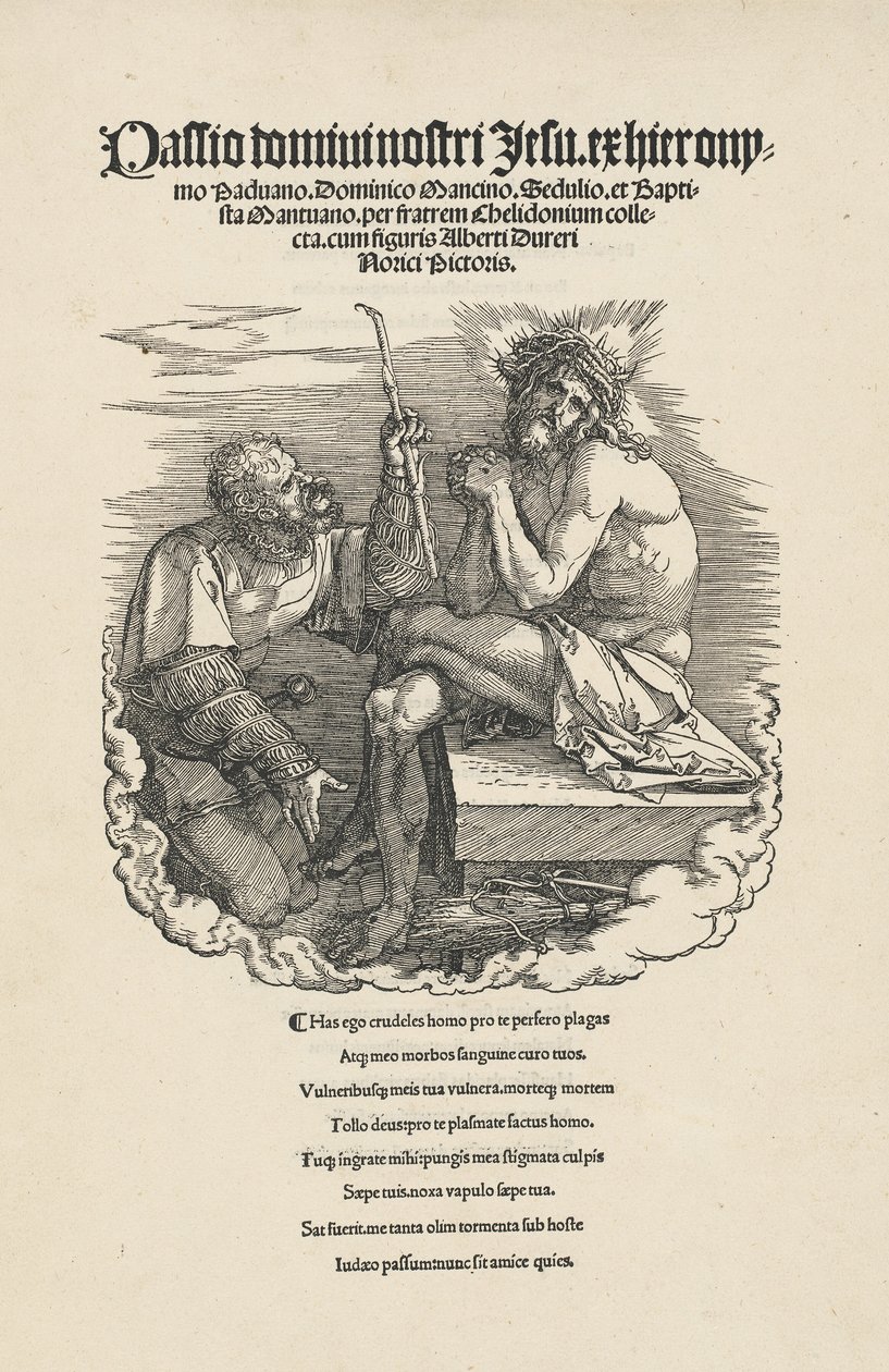 O Homem das Dores Zombado por um Soldado, provavelmente 1511. de Albrecht Dürer