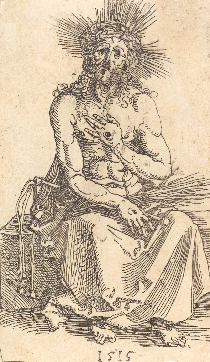 O Homem das Dores sentado, 1515. de Albrecht Dürer