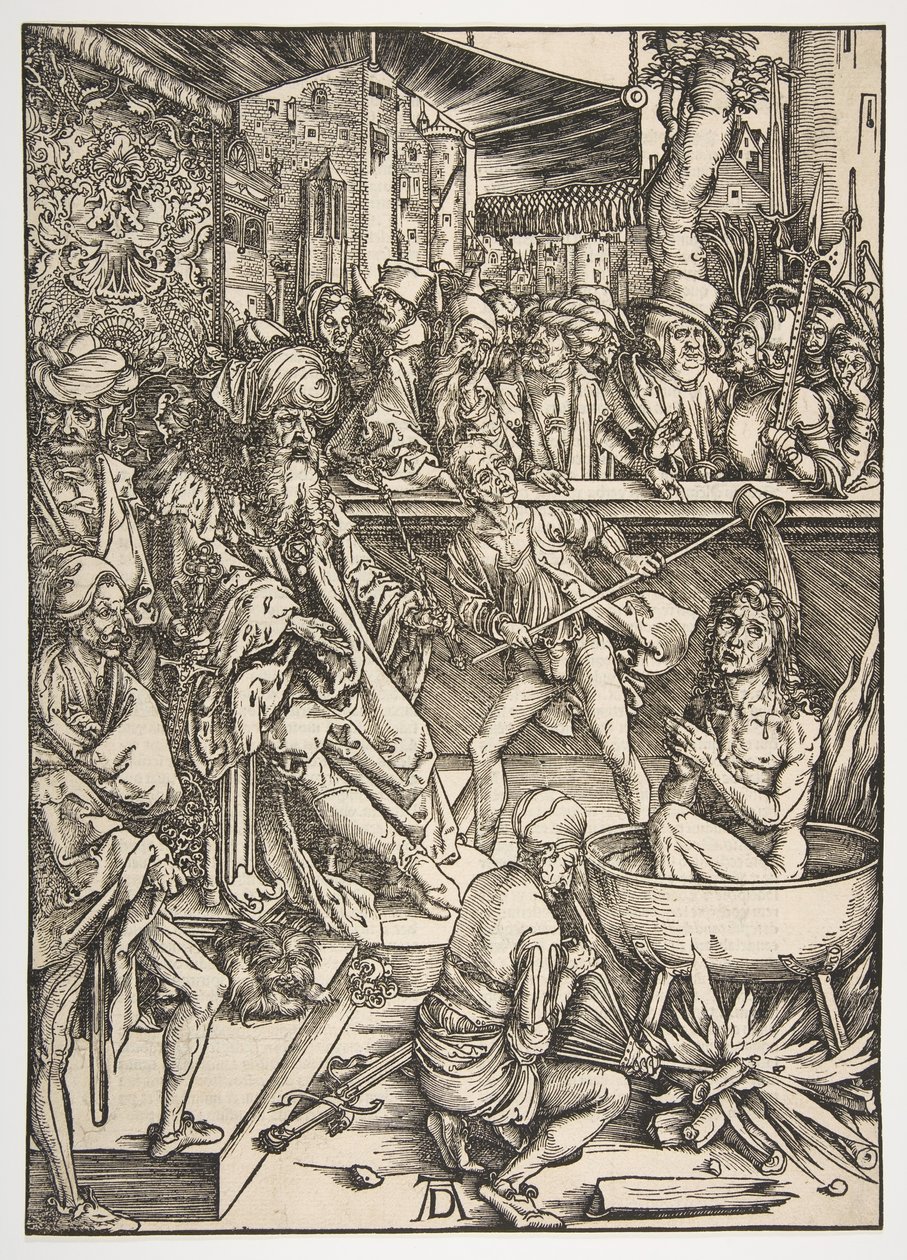 O Martírio de São João, de The Apocalypse, Latin Edition 1511, ca. 1496 de Albrecht Dürer
