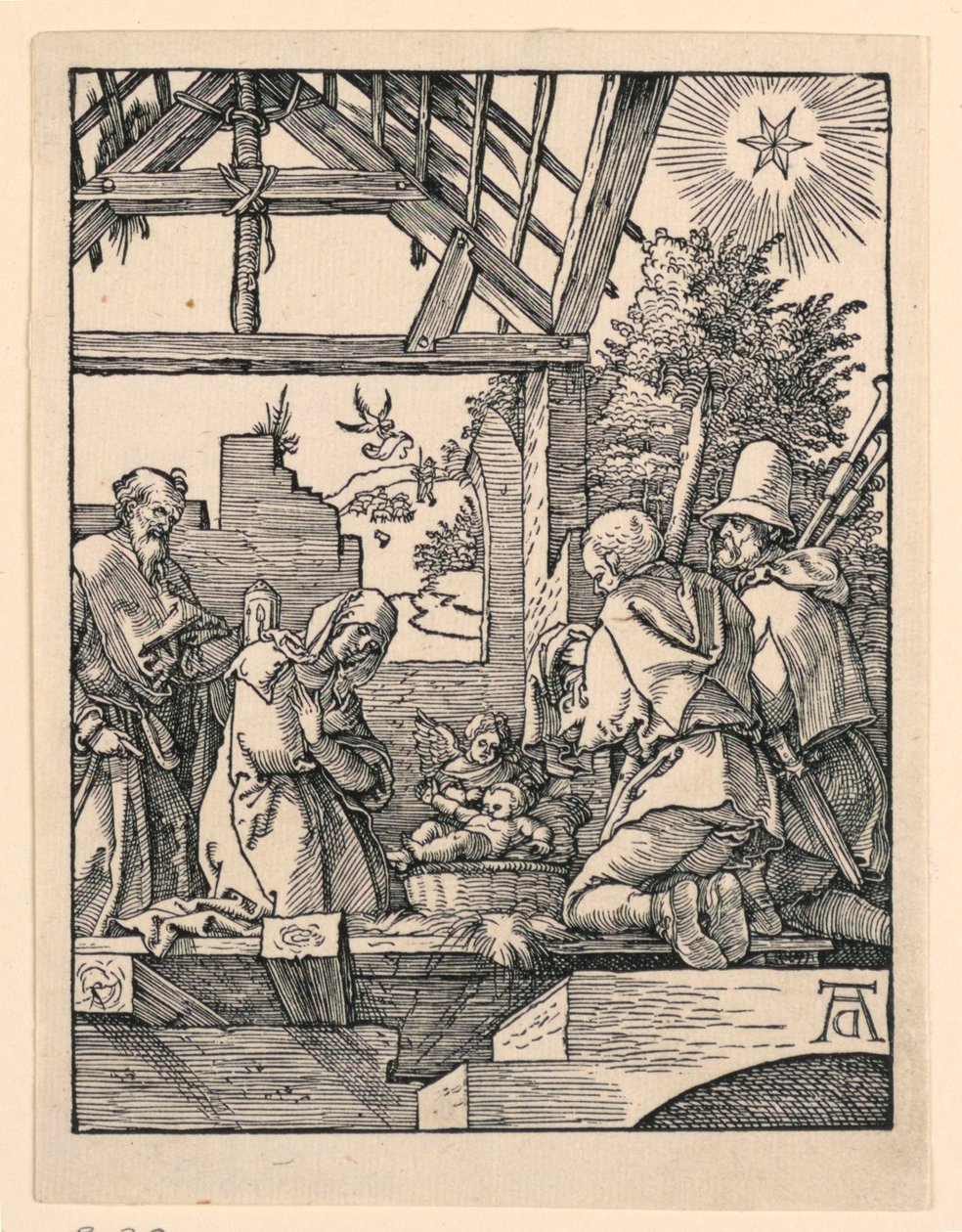 A Natividade (Adoração dos Pastores) da série A Pequena Paixão de Albrecht Dürer
