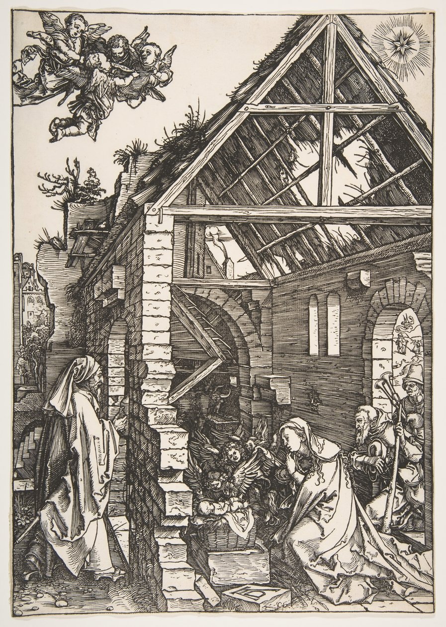 A Natividade, de A Vida da Virgem, 1502-3. de Albrecht Dürer