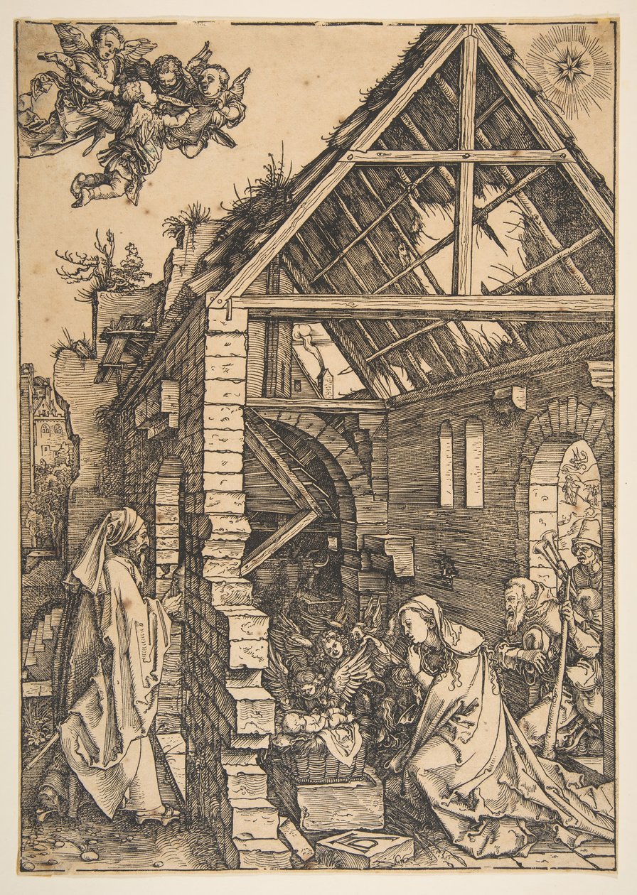 A Natividade, de A Vida da Virgem, 1502-3. de Albrecht Dürer