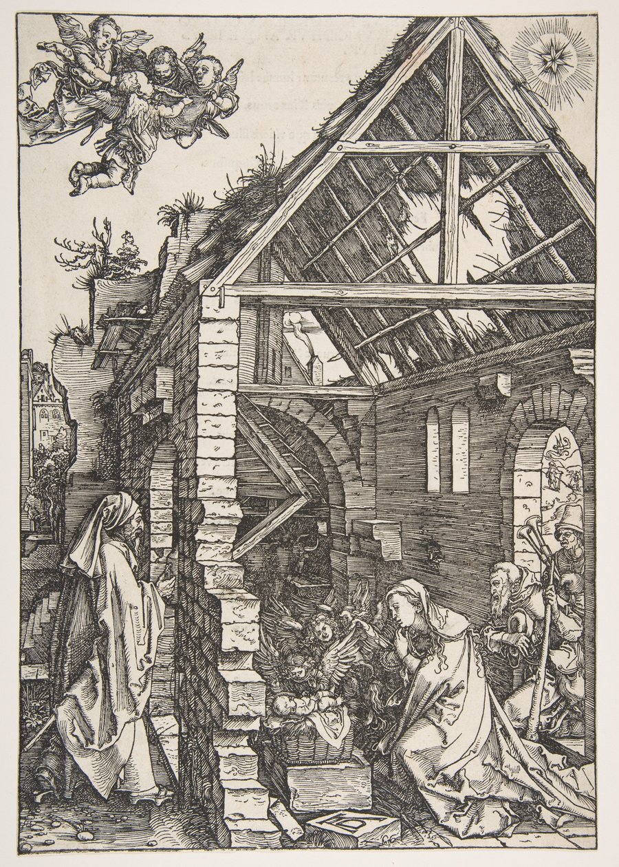 A Natividade, de A Vida da Virgem, edição latina, 1511 de Albrecht Dürer