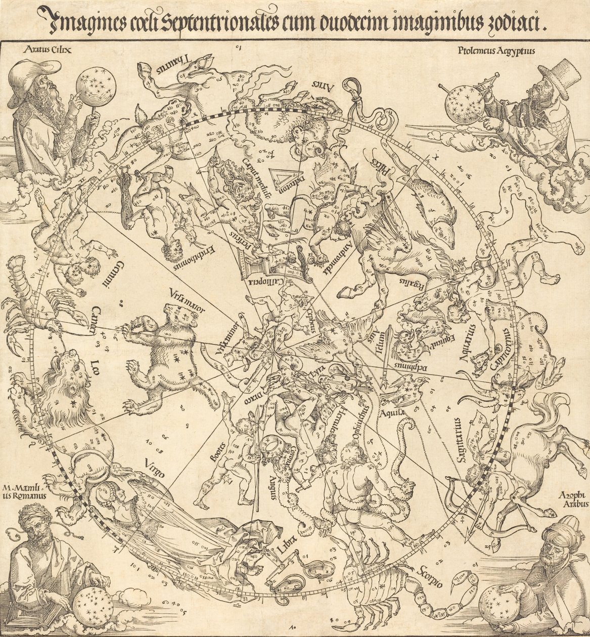 O Hemisfério Celestial Norte, 1515. de Albrecht Dürer