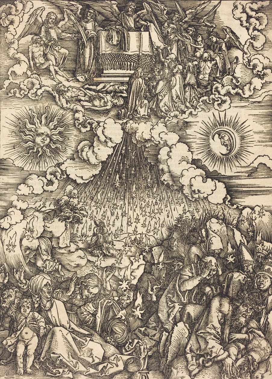 A Abertura do Quinto e Sexto Selos, c. 1497. de Albrecht Dürer
