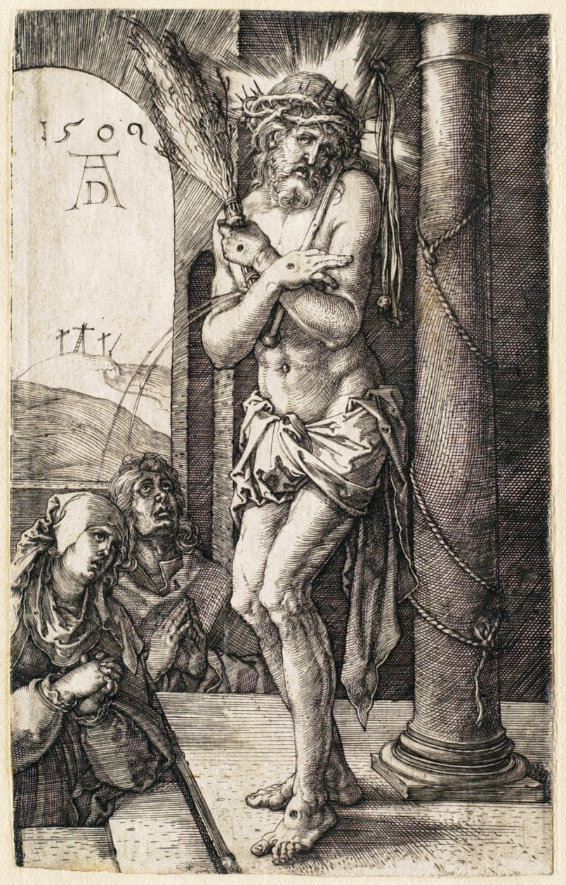 A Paixão: o Homem das Dores junto à coluna de Albrecht Dürer