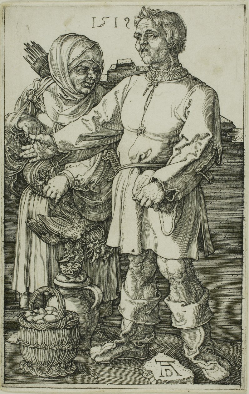 O camponês e sua esposa no mercado de Albrecht Dürer