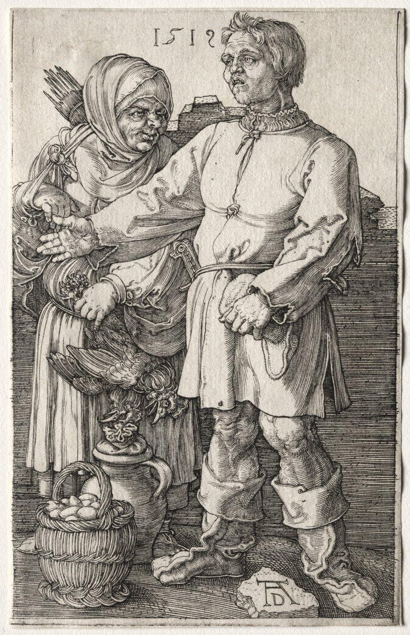 Os Camponeses no Mercado, 1519. de Albrecht Dürer
