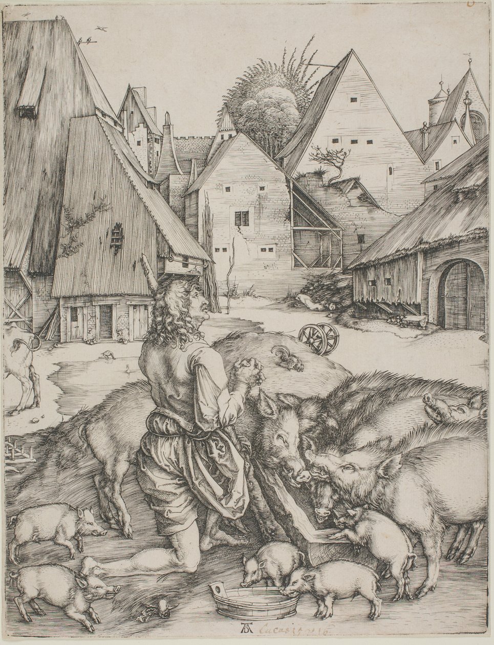 O filho pródigo em meio aos porcos de Albrecht Dürer