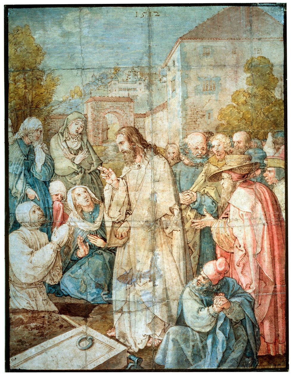 O Levantamento de Lázaro, 1512. de Albrecht Dürer