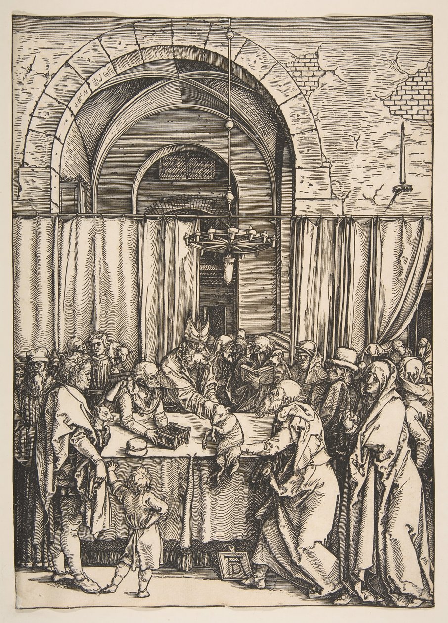 A Oferta de Rejeição de Joachims, de A Vida da Virgem, ca. 1504 de Albrecht Dürer