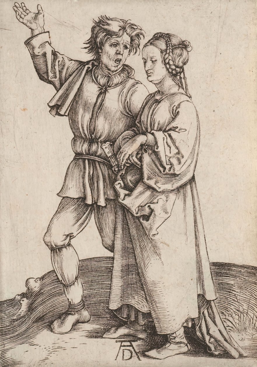 O Casal Rústico O Camponês e sua Mulher, 1497-1498. de Albrecht Dürer