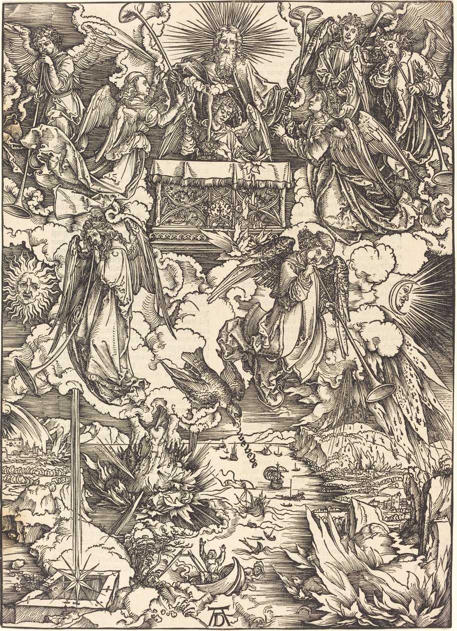 Os sete anjos com as trombetas de Albrecht Dürer