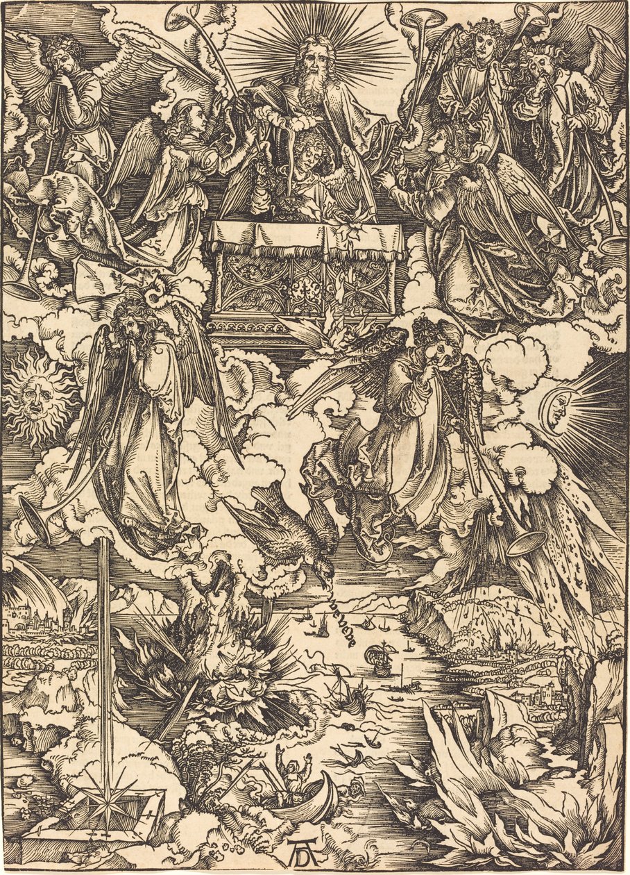 Os sete anjos com as trombetas de Albrecht Dürer
