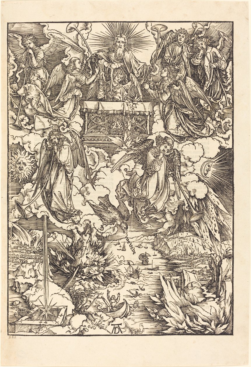 Os sete anjos com as trombetas de Albrecht Dürer