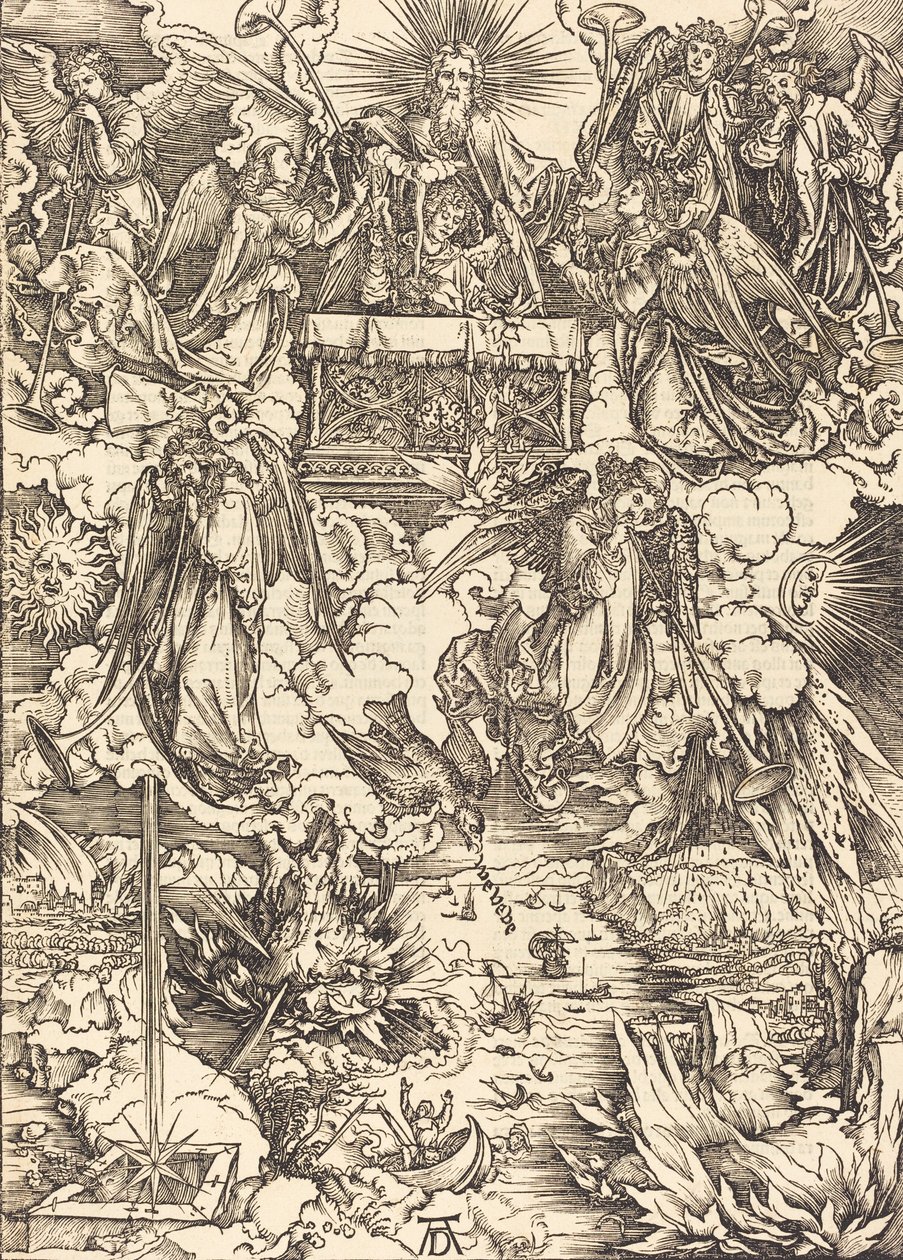 Os Sete Anjos com as Trombetas, 1498. de Albrecht Dürer