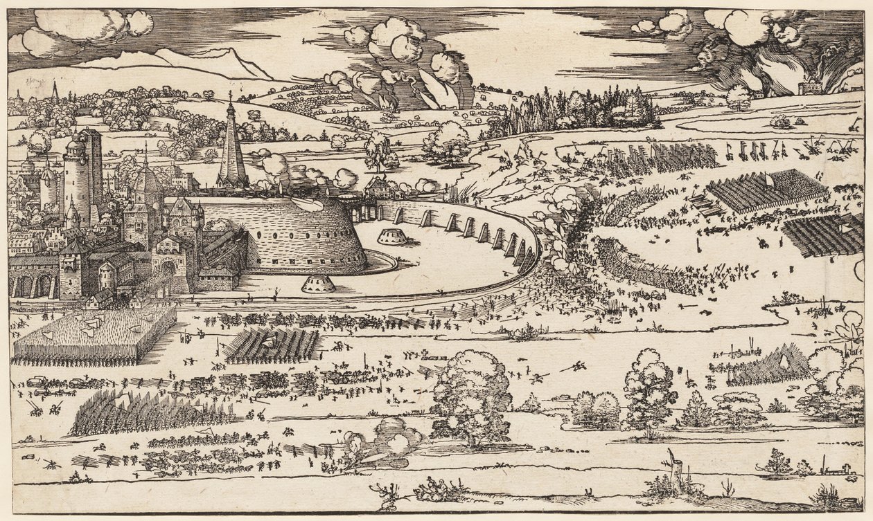 O cerco de uma fortaleza (apenas o lado esquerdo, de 2 blocos) de Albrecht Dürer