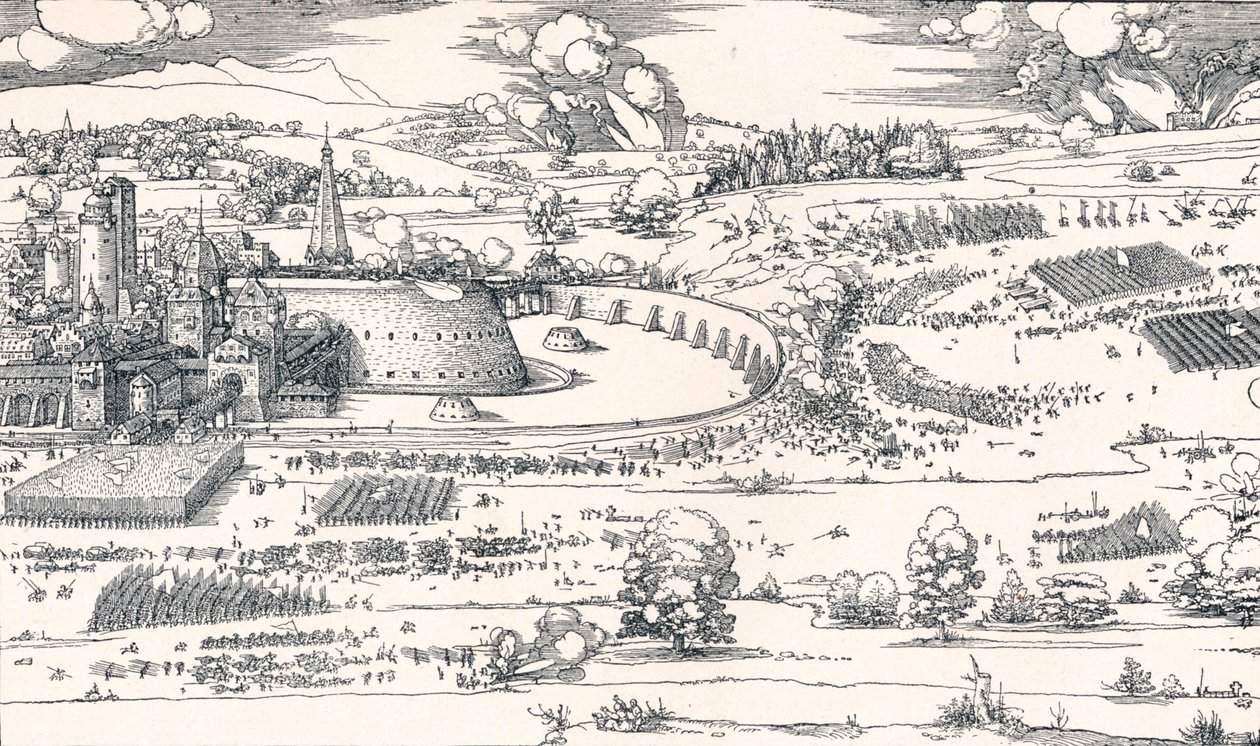 O cerco de uma fortaleza I, 1527 1906 de Albrecht Dürer