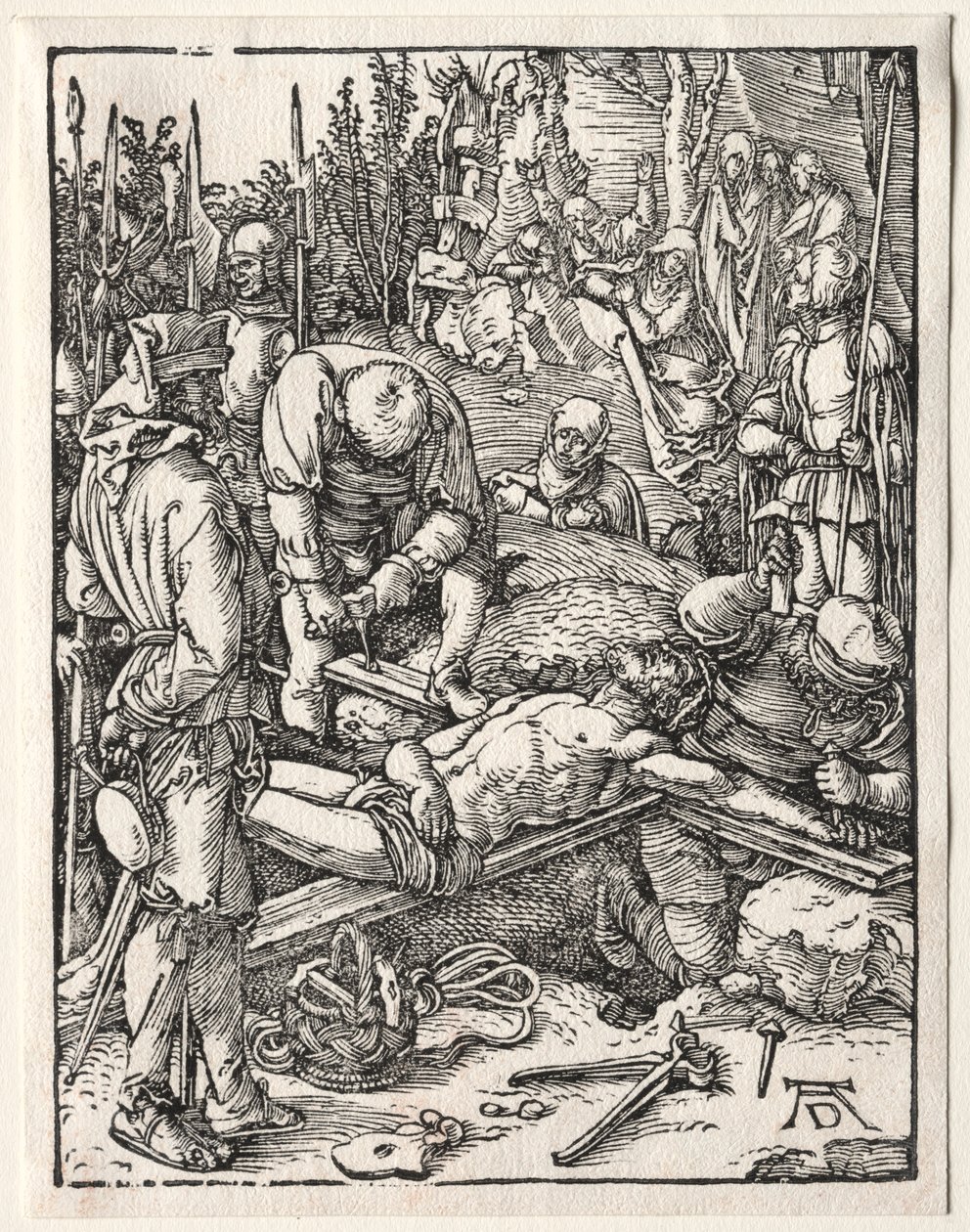A pequena paixão: Cristo sendo pregado na cruz, 1509-1511. de Albrecht Dürer