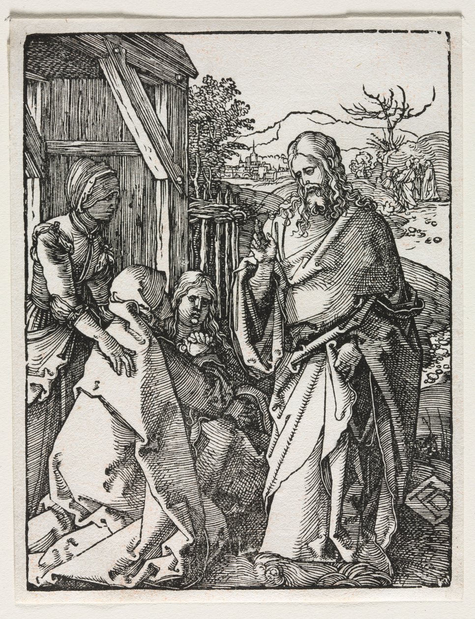 A pequena paixão: Cristo se despedindo da Virgem. de Albrecht Dürer