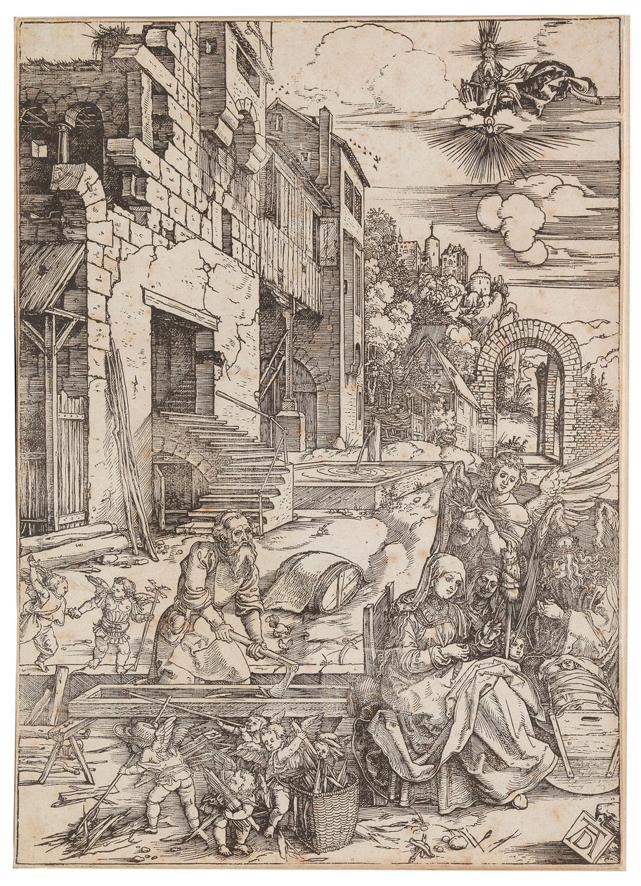 A Estadia da Sagrada Família no Egito, de A Vida da Virgem, c. 1504. de Albrecht Dürer