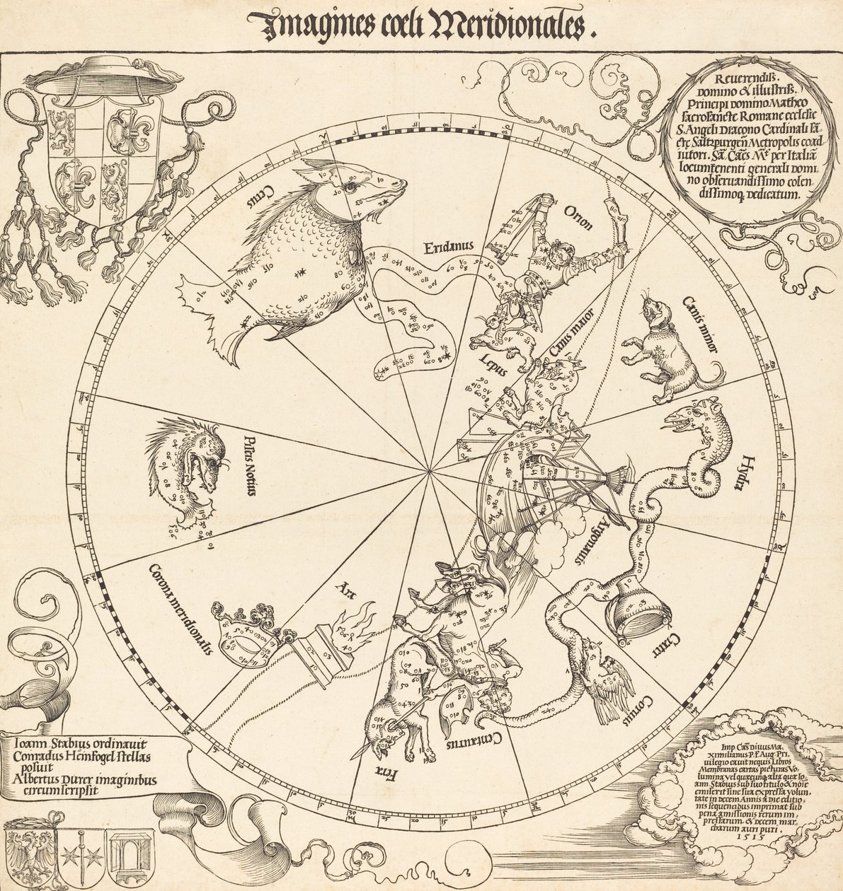 O Hemisfério Celestial Sul, 1515. de Albrecht Dürer