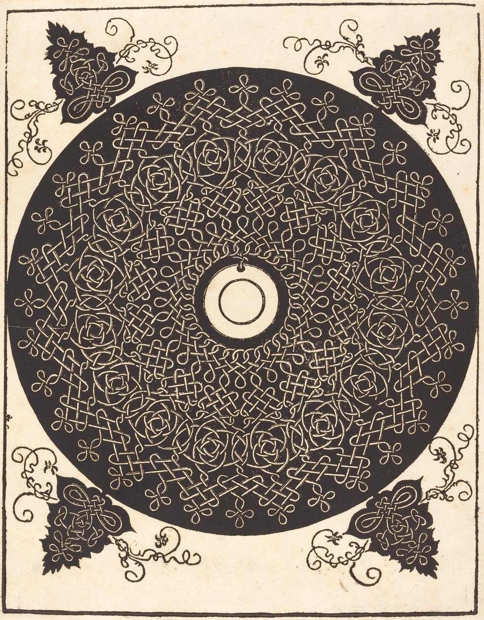 O Terceiro Nó (com um círculo preto em um medalhão branco) de Albrecht Dürer