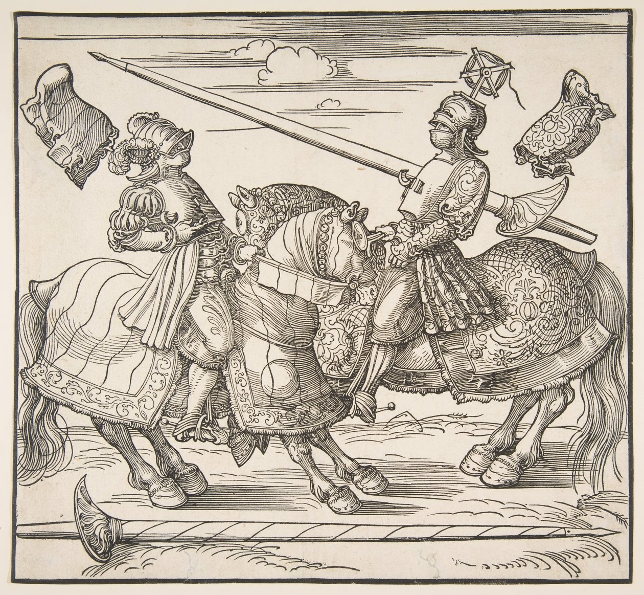 O torneio a cavalo, ca. 151718. de Albrecht Dürer