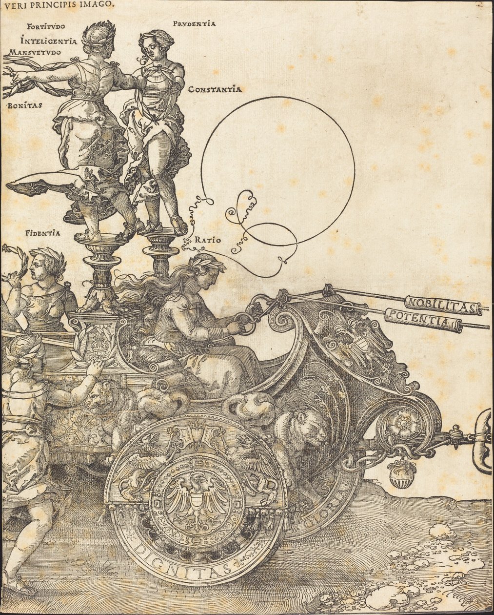 A Carruagem Triunfal de Maximiliano I (O Grande Carro Triunfal) [placa 2 de 8] de Albrecht Dürer
