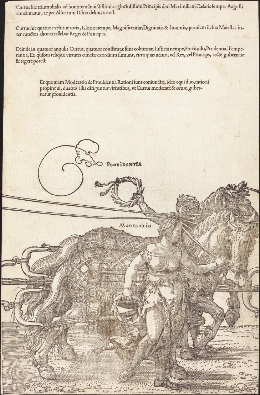 A Carruagem Triunfal de Maximiliano I (O Grande Carro Triunfal) [placa 3 de 8] de Albrecht Dürer