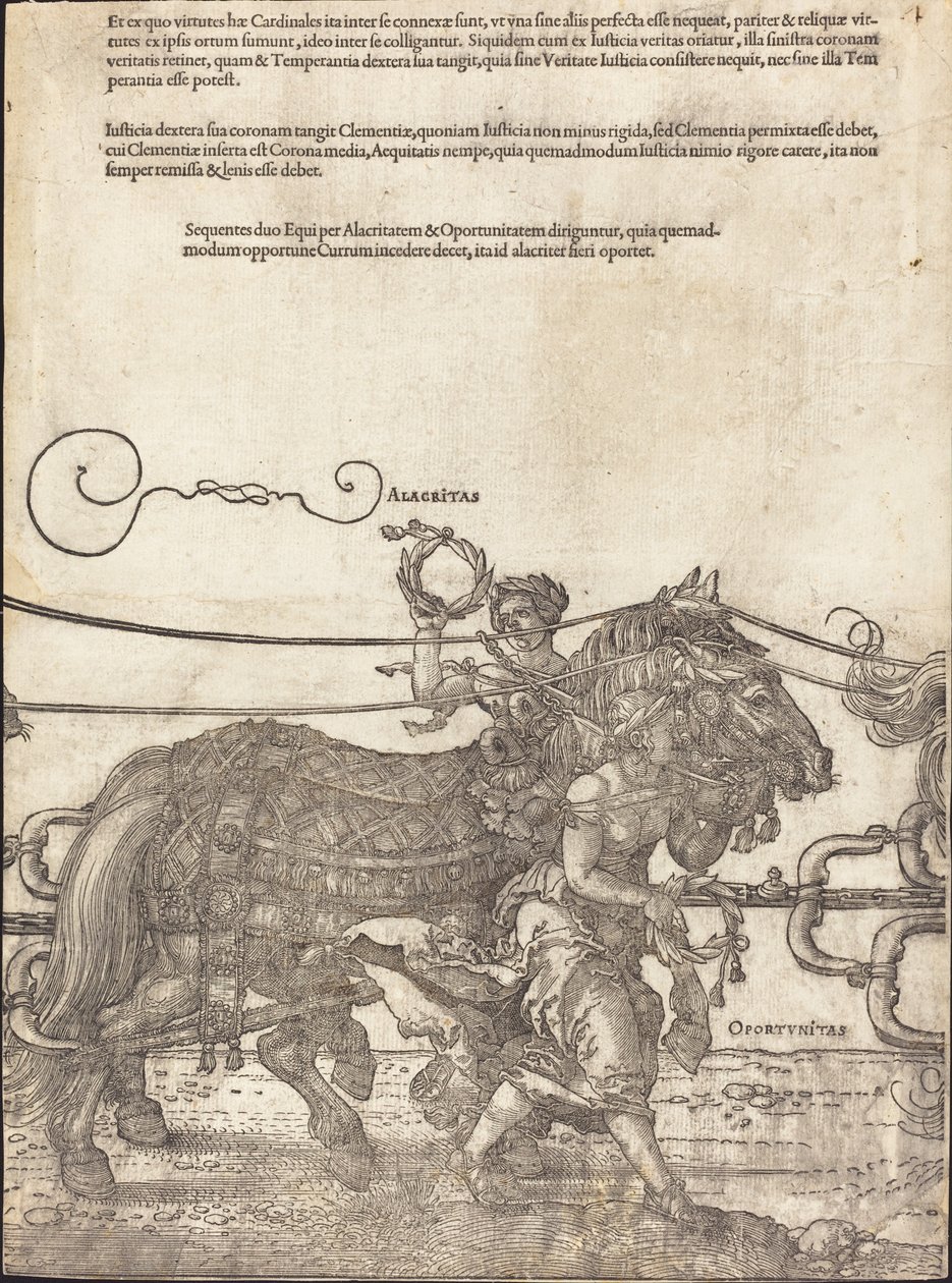 A Carruagem Triunfal de Maximiliano I (O Grande Carro Triunfal) [placa 4 de 8] de Albrecht Dürer