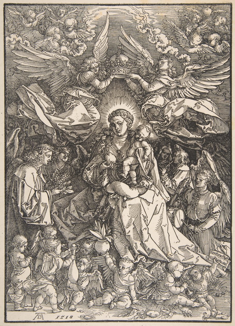 A Virgem rodeada por muitos anjos de Albrecht Dürer