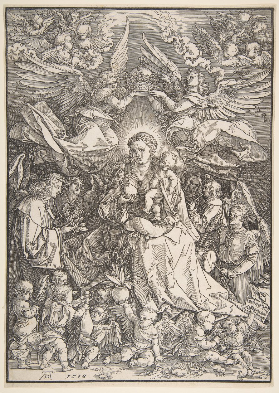 A Virgem rodeada por muitos anjos de Albrecht Dürer