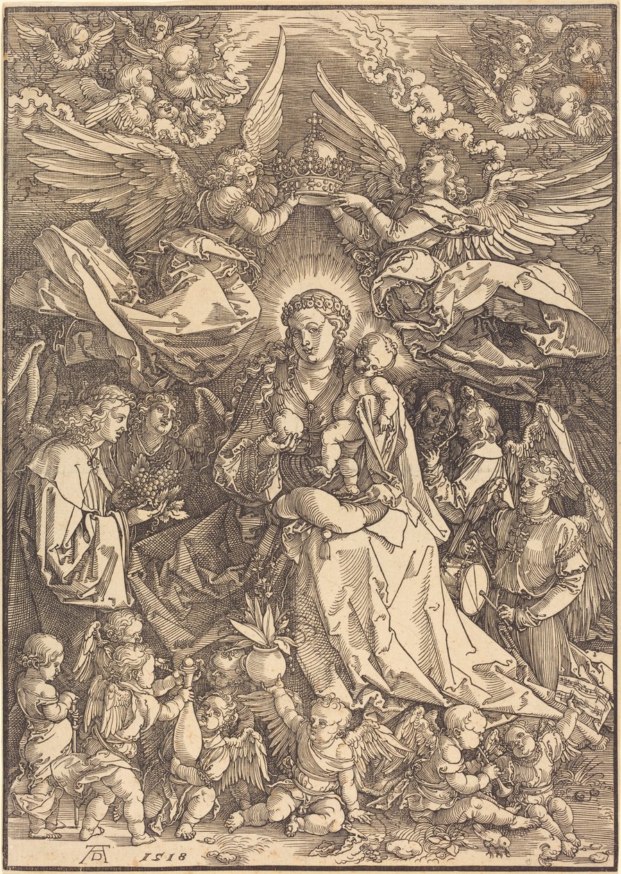 A Virgem rodeada por muitos anjos de Albrecht Dürer