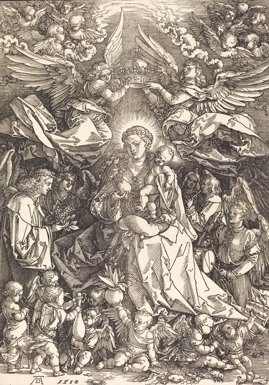 A Virgem Cercada por Muitos Anjos, 1518. de Albrecht Dürer