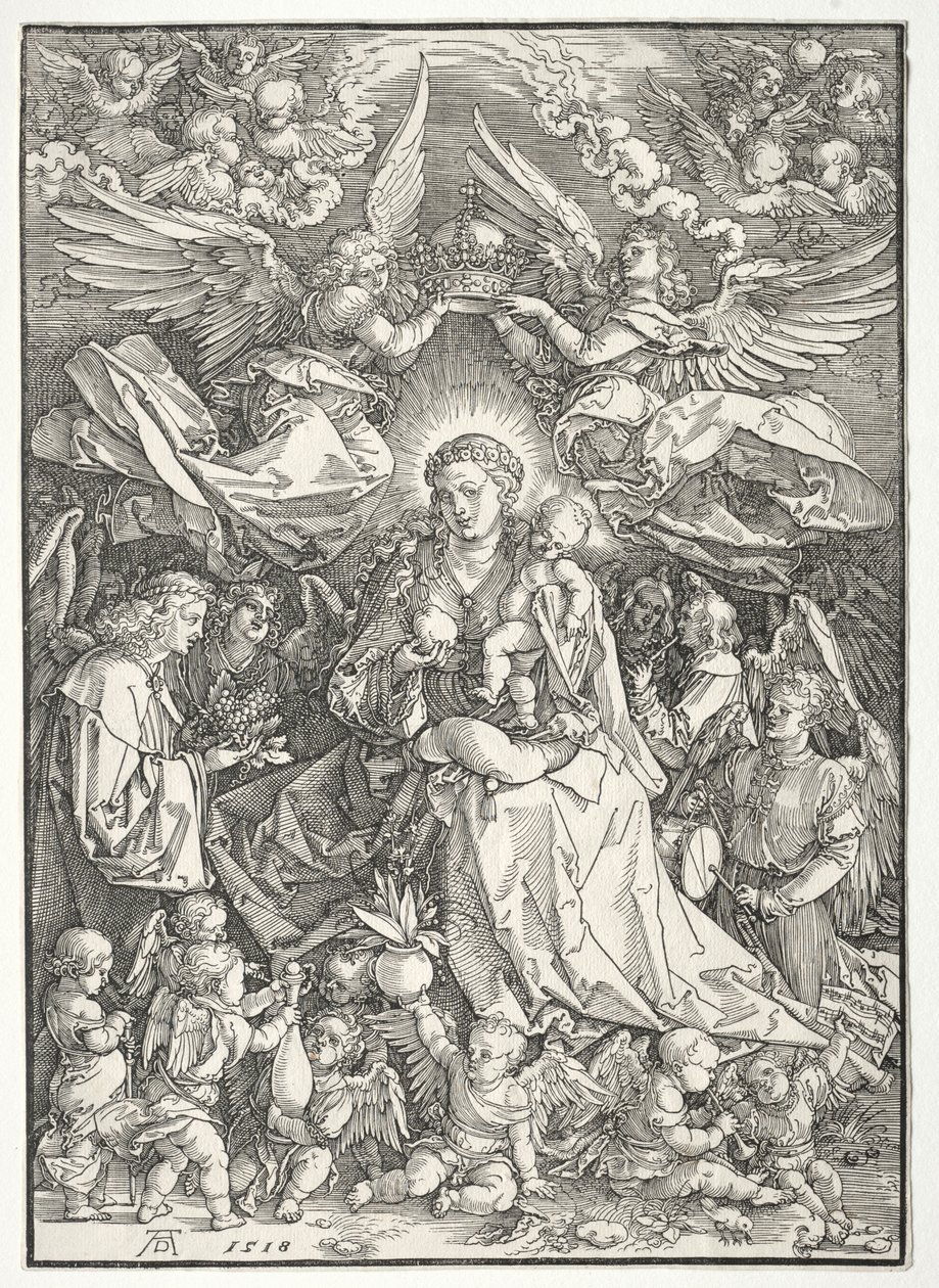 A Virgem Cercada por Muitos Anjos, 1518. de Albrecht Dürer