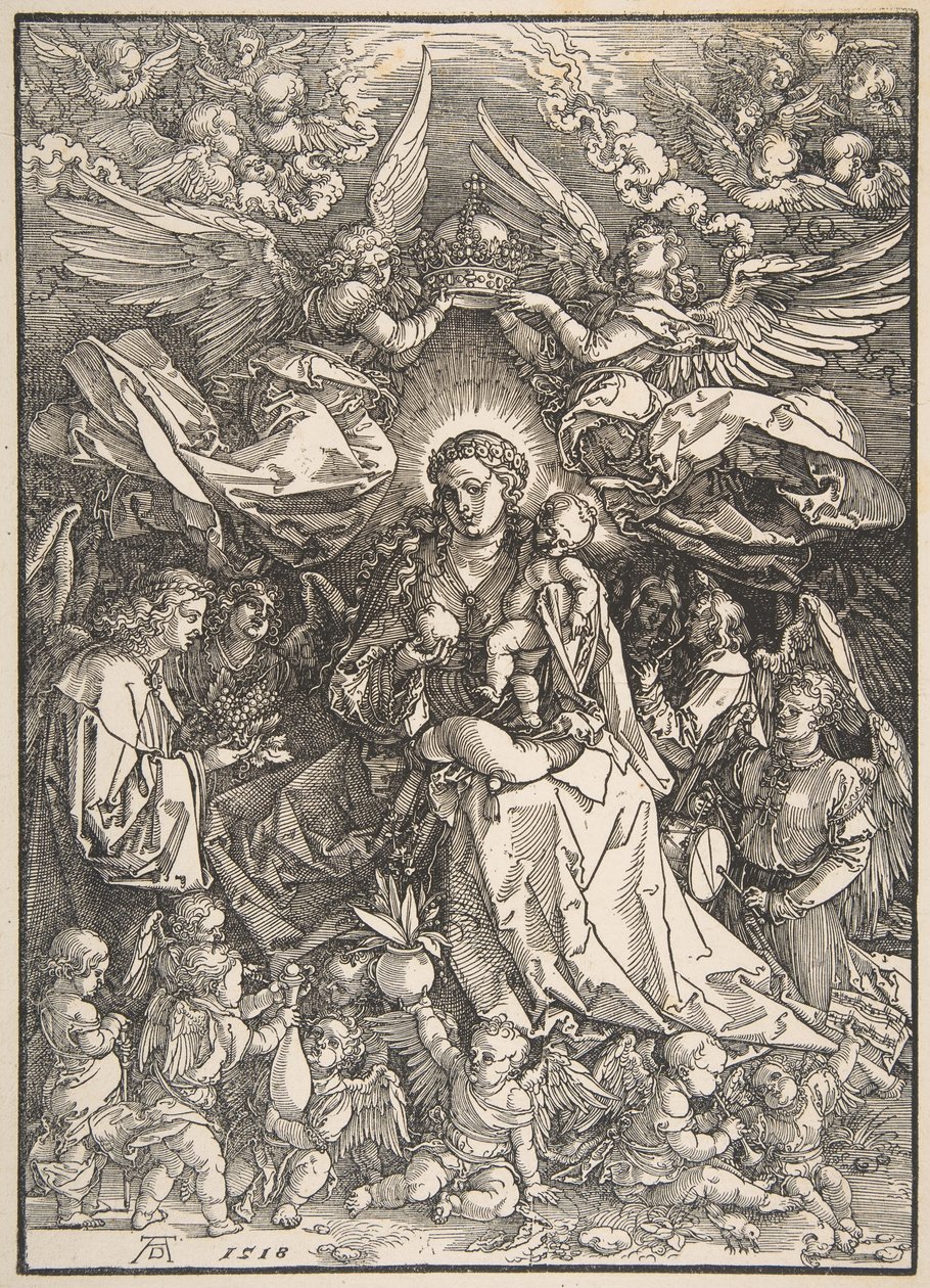 A Virgem Cercada por Muitos Anjos, 1518. de Albrecht Dürer