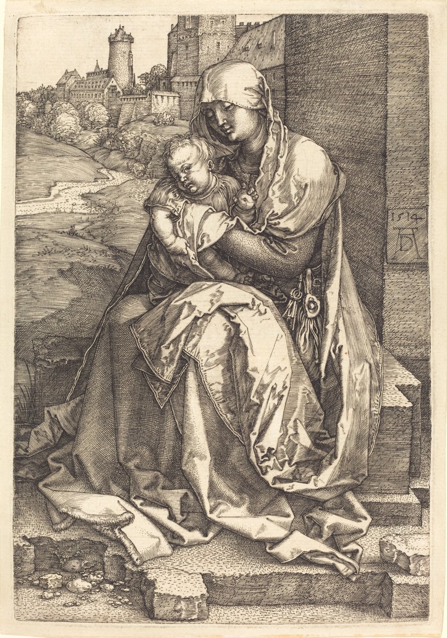 A Virgem e o Menino sentados junto ao Muro de Albrecht Dürer
