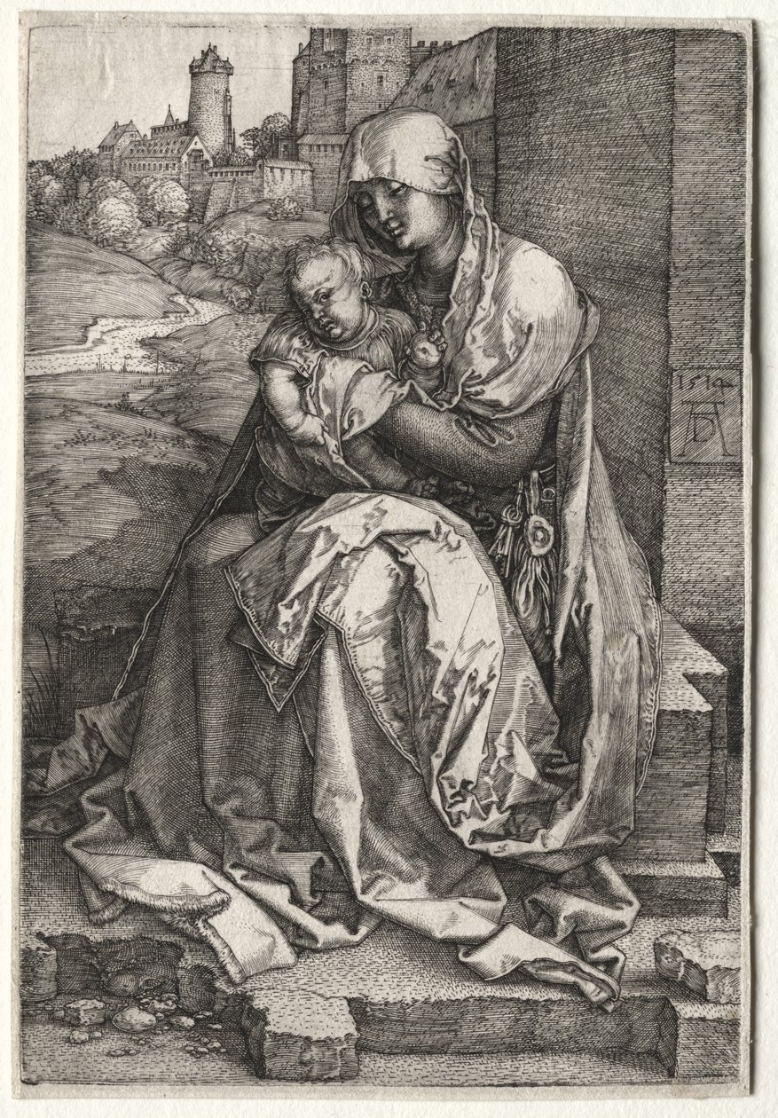 A Virgem e o Menino sentados junto ao Muro de Albrecht Dürer