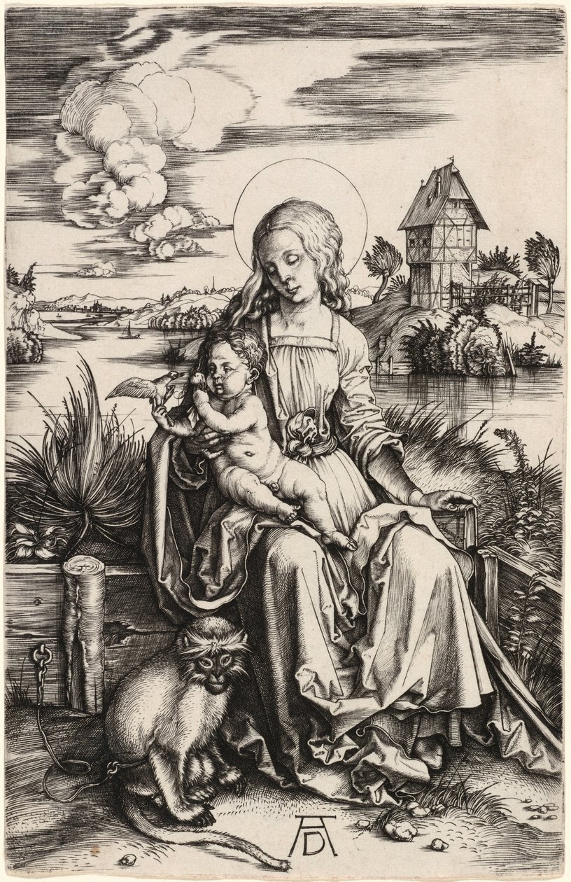 A Virgem com o Menino e o Macaco de Albrecht Dürer