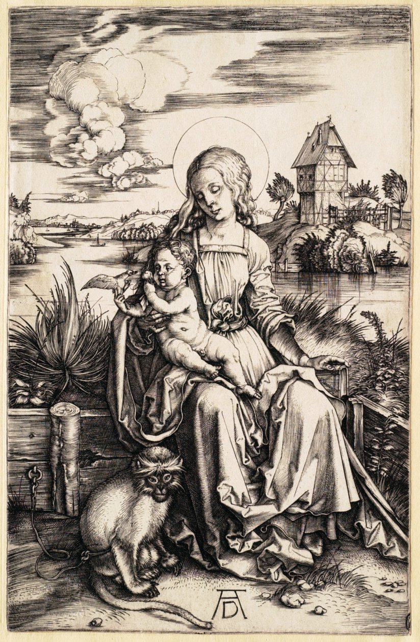 A Virgem e o Menino com o macaco de Albrecht Dürer