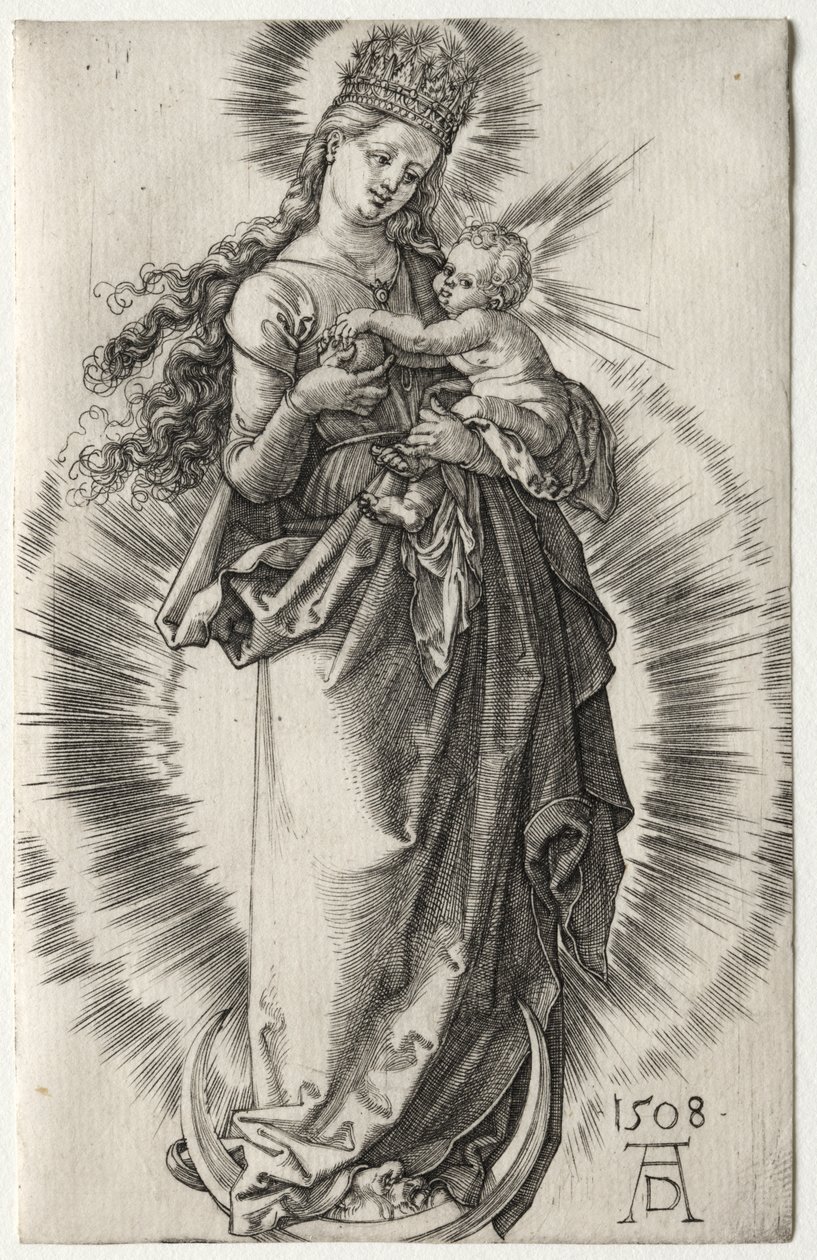 A Virgem com uma coroa estrelada de Albrecht Dürer