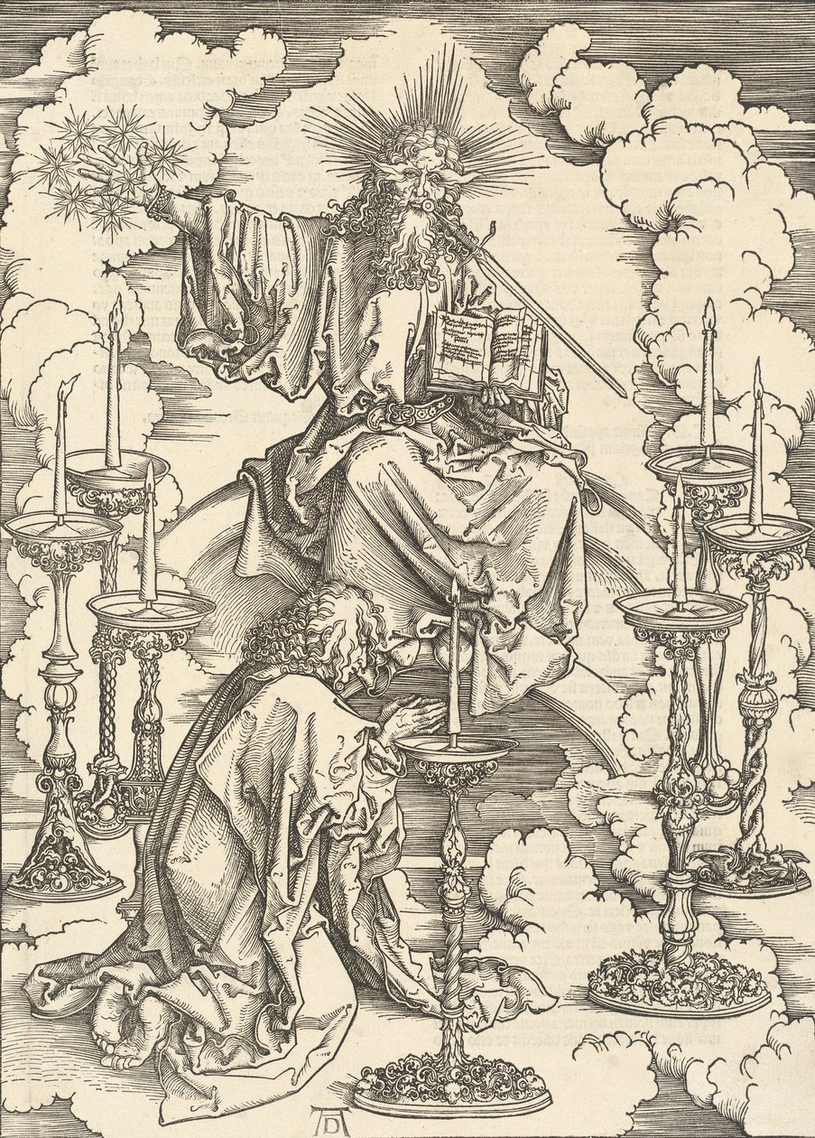 A Visão dos Sete Castiçais, 1498. de Albrecht Dürer